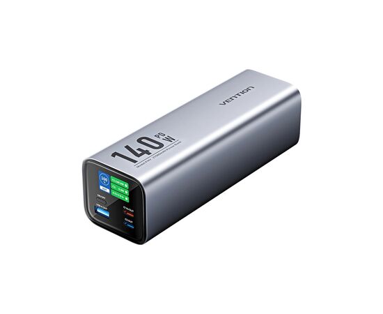 Батарея універсальна Vention 27000mAh 140W 5A PD, QC/3.0, 2xUSB-C, USB-A, LED Display, Gray (FHVH0_)