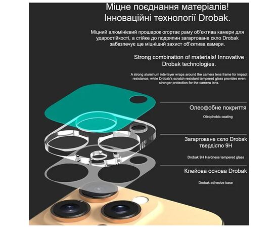 Стекло защитное Drobak 3D Apple iPhone 17 Pro Max camera (333366), изображение 5