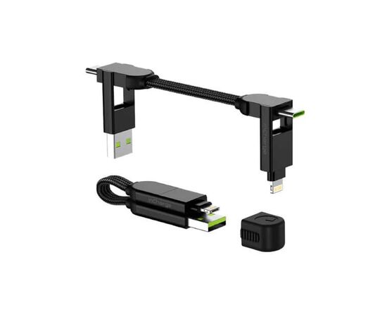 Дата кабель 6in1 inCharge X 0,14m 100W black Rolling Square (X01WR)