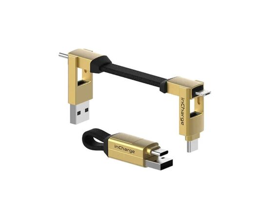 Дата кабель 6in1 inCharge 6 - 0.06m gold Rolling Square (SIX03R)
