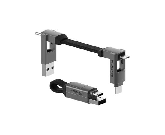 Дата кабель 6in1 inCharge 6 - 0.06m gray Rolling Square (SIX01R)