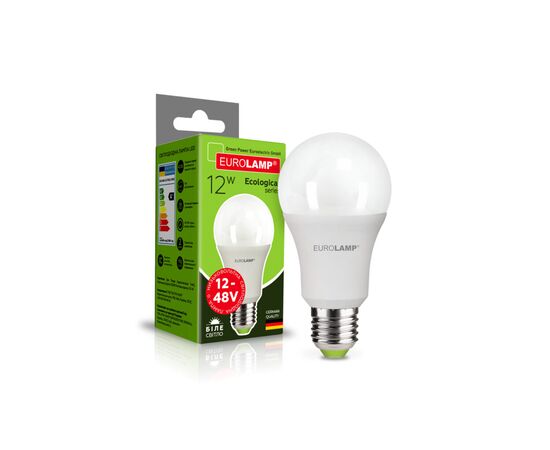 Лампочка Eurolamp LED ECO A60 12W E27 4000K 12-48V (LED-A60-12274(12-48V)), зображення 3