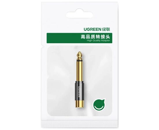 Переходник 6.35mm M to RCA F AV169 black UGREEN (80731), изображение 3
