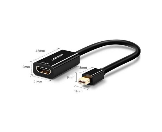 Переходник Mini DisplayPort M to HDMI F 1080p MD112 black UGREEN (10461), изображение 2