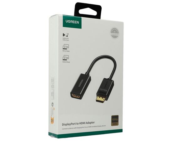 Переходник Display Port M to HDMI F 1080P black UGREEN (40362), изображение 2