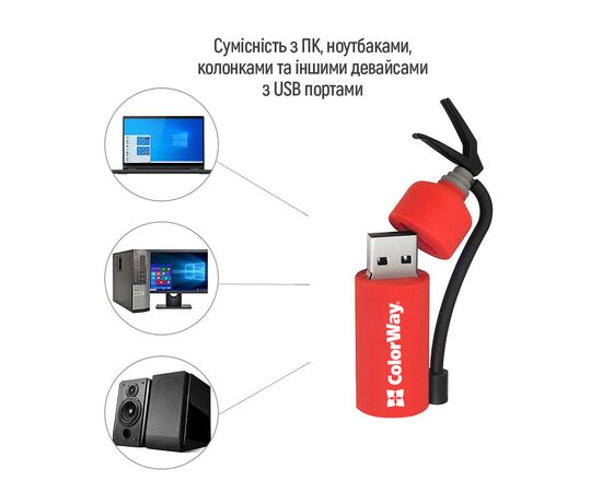 USB флеш накопичувач ColorWay Fire 64 GB USB 3.0 Red (CW-USBFE64), зображення 8