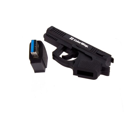 USB флеш накопитель ColorWay Pistol 64 GB 3.0 Black (CW-USBPL64), изображение 4