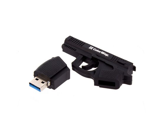 USB флеш накопитель ColorWay Pistol 64 GB 3.0 Black (CW-USBPL64), изображение 5