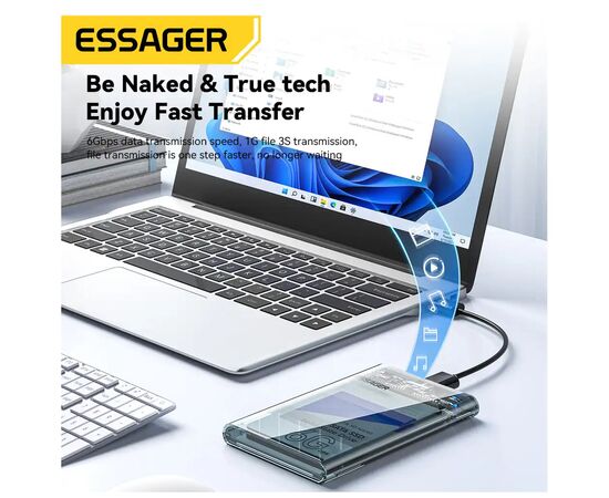 Кишеня зовнішня Essager HDD Space SATA 3.0 Hard Drive 2.5 inch Enclosure (EYPS0-XZ20-P), зображення 3