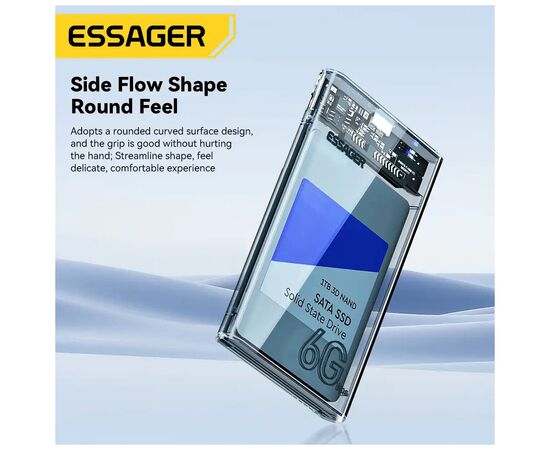Кишеня зовнішня Essager HDD Space SATA 3.0 Hard Drive 2.5 inch Enclosure (EYPS0-XZ20-P), зображення 5