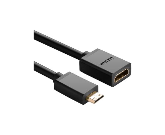 Перехідник Mini HDMI M to HDMI F 0.22m black UGREEN (20137), зображення 3
