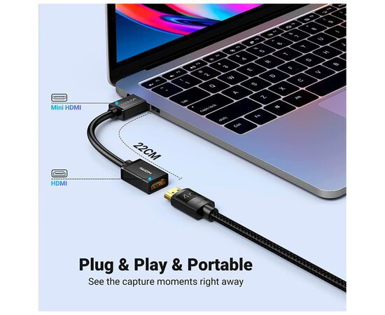 Перехідник Mini HDMI M to HDMI F 0.22m black UGREEN (20137), зображення 5