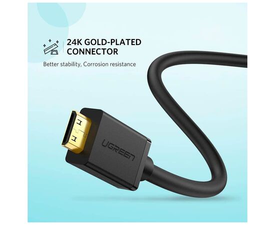 Перехідник Mini HDMI M to HDMI F 0.22m black UGREEN (20137), зображення 6