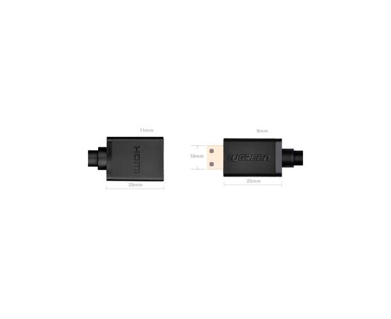 Перехідник Mini HDMI M to HDMI F 0.22m black UGREEN (20137), зображення 7