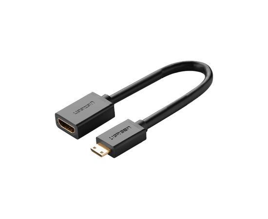Перехідник Mini HDMI M to HDMI F 0.22m black UGREEN (20137)