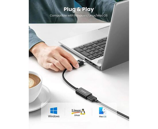 Переходник Display Port M to HDMI F 4K60Hz black UGREEN (70694), изображение 3