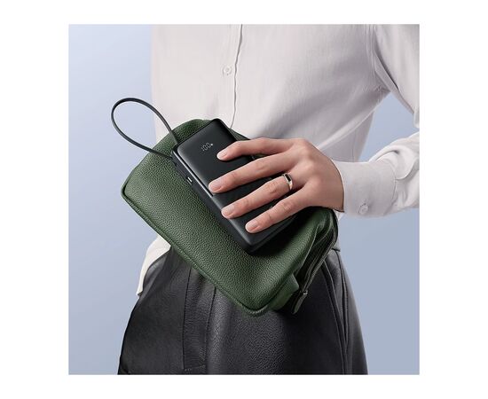 Батарея універсальна Baseus Bipow 2 Digital Display 10000mAh 20W with Built-in USB-C Cable Black (P10077101113-00), зображення 9