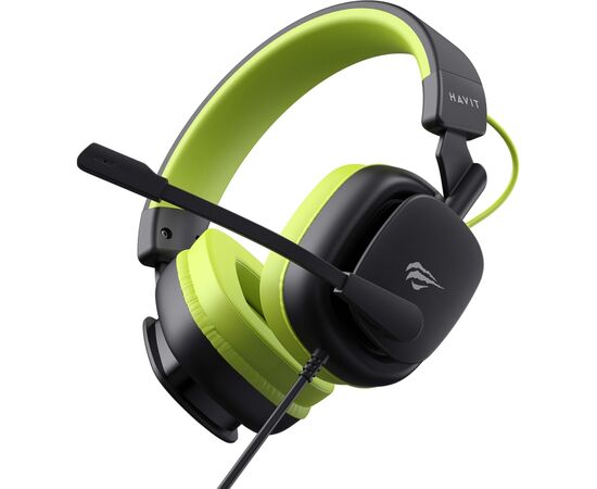 Наушники Havit H2048U USB 7.1 Black/Green (6939119034078), изображение 5