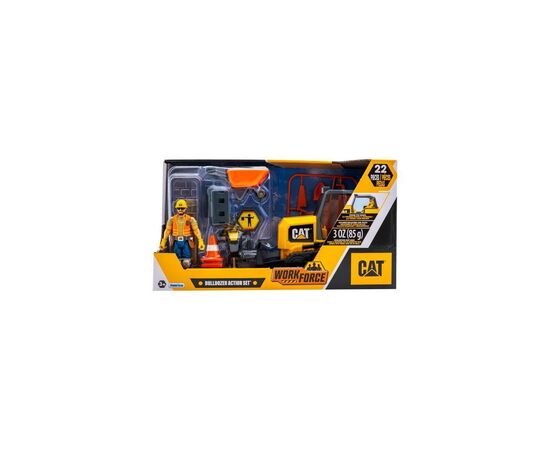 Спецтехника Funrise мини-набор «Строительная площадка» Бульдозер с фигуркой и аксессуарами (83455), изображение 2