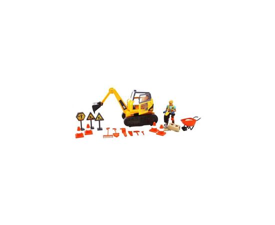 Спецтехника Funrise мини-набор «Строительная площадка» Экскаватор с фигуркой и аксессуарами (83456)