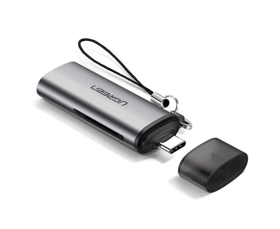 Считыватель флеш-карт Ugreen USB Type-C 3.1 to TF/SD CM184 Gray (50704)