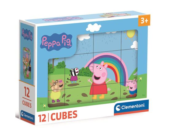 Кубики Clementoni пазл Peppa Pig, 12 элементов (41195)