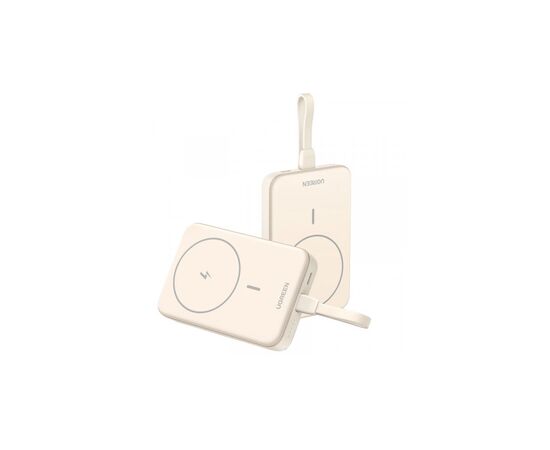 Батарея универсальная Ugreen 10000mAh 20W Magnetic Wireless Build-in USB-C Cable (PB760) (35341B), изображение 3
