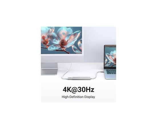 Порт-репликатор Ugreen Dock CM478 5in1 USB3.0 Type-C --> HDMI/3xUSB3.0/Type-C/PD 100W (35580), изображение 5