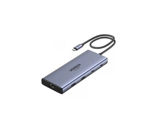 Порт-репликатор Ugreen Dock CM639 USB3.2 Type-C --> HDMIx2, 60Hz/2xUSB-A/2xUSB-C 3.2/ RJ45/SD/TF/PD 100W (45380)