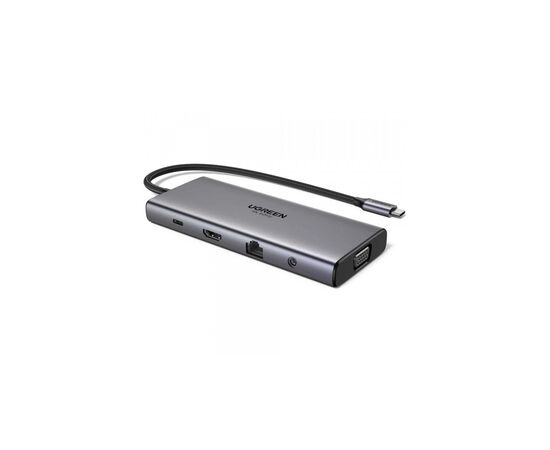 Порт-репликатор Ugreen Dock CM639 USB3.2 Type-C->1xUSB-A3.2/1xUSB-A3.1/2xUSB-C3.2/RJ45/HDMI/VGA/RJ45/SD/TF+3.5mm PD (45520), изображение 2