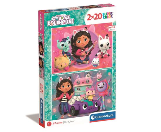 Пазл Clementoni 2 в 1 Gabby`s Dollhouse, 2 по 20 элементов (24802)