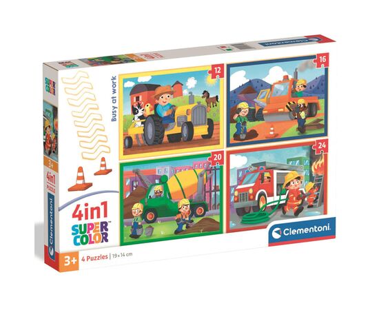 Пазл Clementoni 4 в 1 Busy at Work, 12,16,20 та 24 елементи (21741)