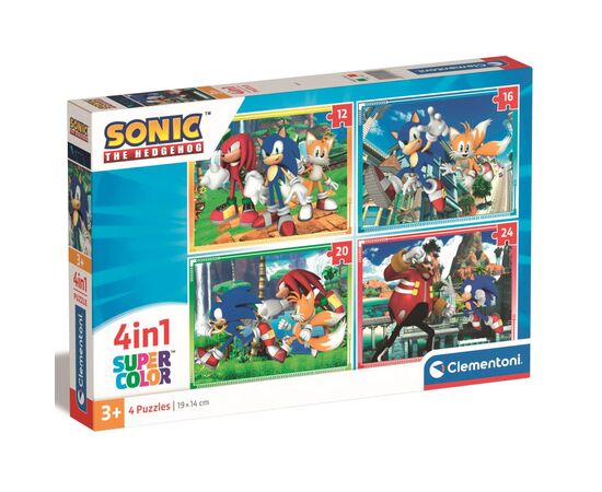 Пазл Clementoni 4 в 1 Sonic, 12,16,20 и 24 элемента (21522)