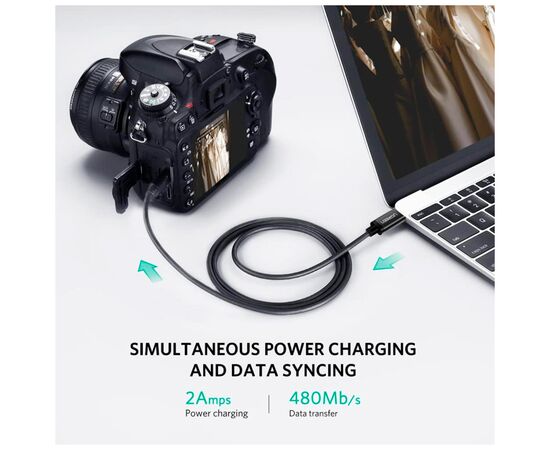 Дата кабель USB-C 2.0 AM to Mini 5P 1.0m US242 black Ugreen (50445), изображение 5