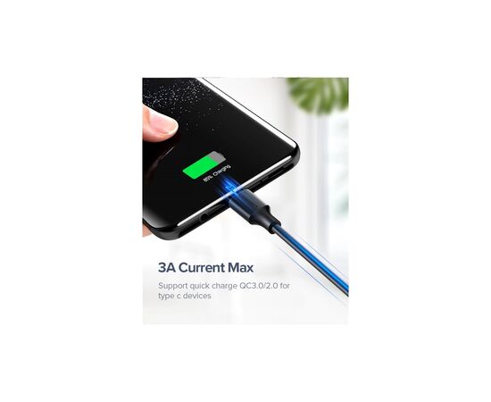 Дата кабель USB 2.0 AM to USB-C 0.25m 3A US287 black Ugreen (60114), изображение 5