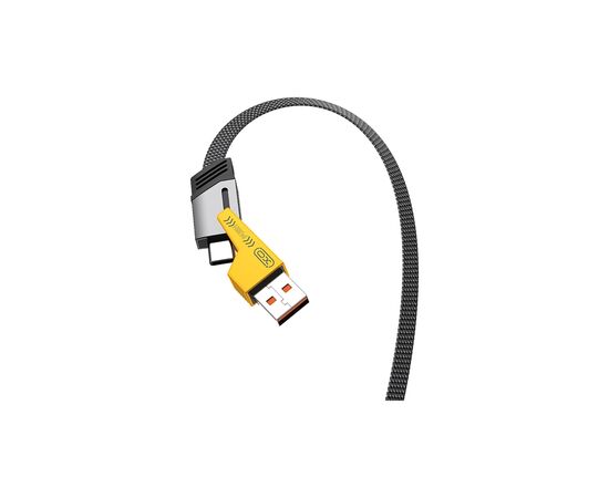 Дата кабель USB-C + USB A to USB-C + Lightning XO (NB283-CAI.gray), изображение 2