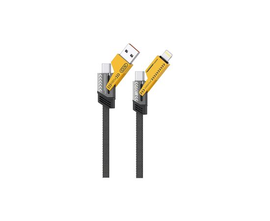 Дата кабель USB-C + USB A to USB-C + Lightning XO (NB283-CAI.gray)