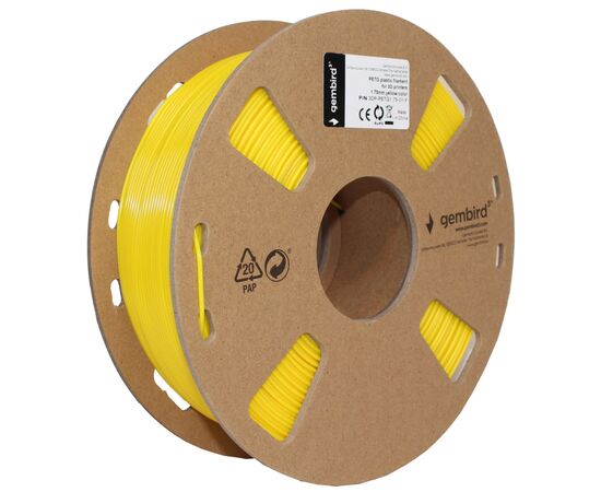 Пластик для 3D-принтера Gembird PETG, 1.75 мм, yellow, 1 кг (3DP-PETG1.75-01-Y), зображення 2