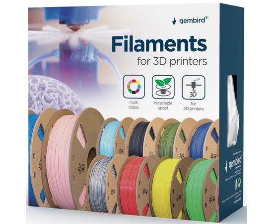 Пластик для 3D-принтера Gembird PETG, 1.75 мм, yellow, 1 кг (3DP-PETG1.75-01-Y), зображення 3