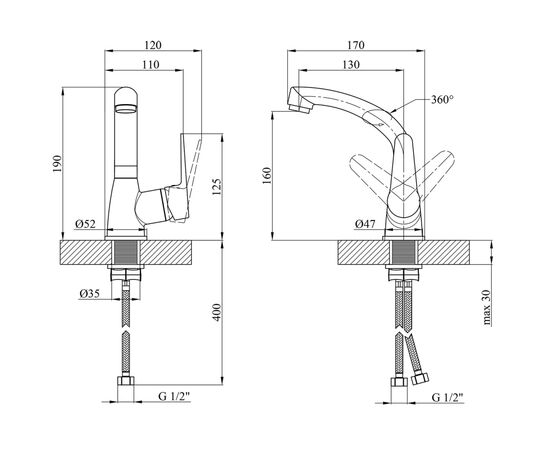 Смеситель Kroner Elbe-C031 (CV014919), изображение 8