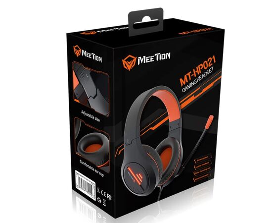 Наушники Meetion HP021 Black/Orange (MT-HP021-A), изображение 2