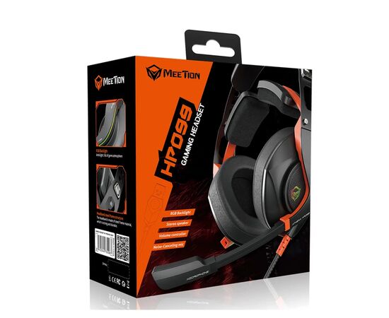 Навушники Meetion HP099 Black/Orange (MT-HP099-A), зображення 2