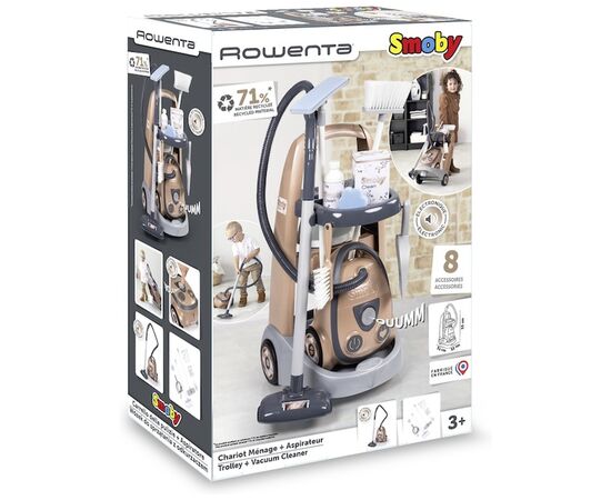 Игровой набор Smoby Тележка для уборки Ровента с пылесосом (7600330325), изображение 2