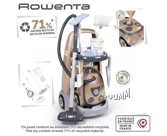 Игровой набор Smoby Тележка для уборки Ровента с пылесосом (7600330325), изображение 4