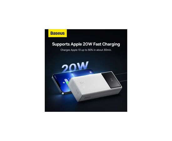 Батарея универсальная Baseus Star Lord Display 30000mAh 22.5W PD/3.0 QC/3.0 White (PPXJ080102), изображение 10