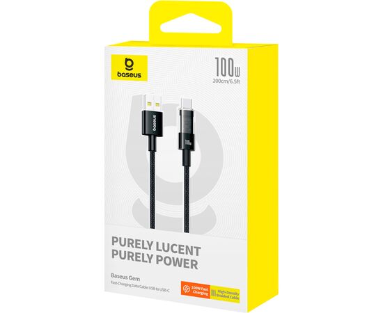Дата кабель USB-C to USB-C 2.0m 100W (20V/5A) black Baseus (P10373000111-01), изображение 5