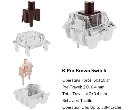 Клавіатура Keychron C1 Pro 87Key K pro Brown RGB QMK/VIA USB UA Black (C1PL3_KEYCHRON), зображення 7