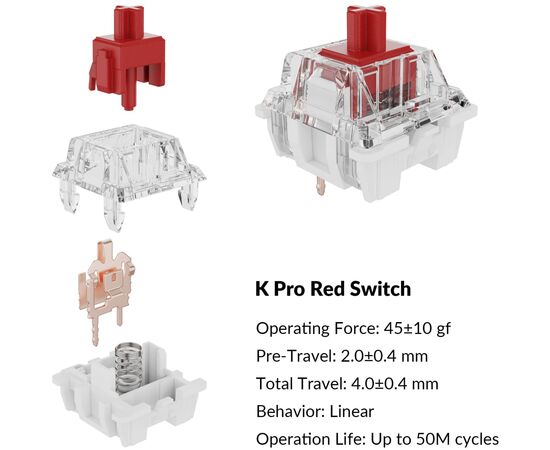 Клавіатура Keychron C1 Pro 87Key K pro Red RGB QMK/VIA Hot-swap USB UA Black (C1PM1_KEYCHRON), зображення 6