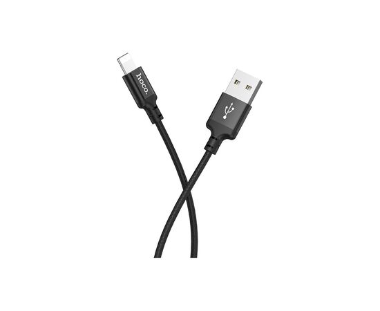 Дата кабель USB 2.0 AM to Lightning 1.0m 2A nylon X14 black HOCO (6957531062820), изображение 3