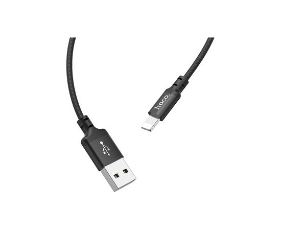 Дата кабель USB 2.0 AM to Lightning 1.0m 2A nylon X14 black HOCO (6957531062820), изображение 4